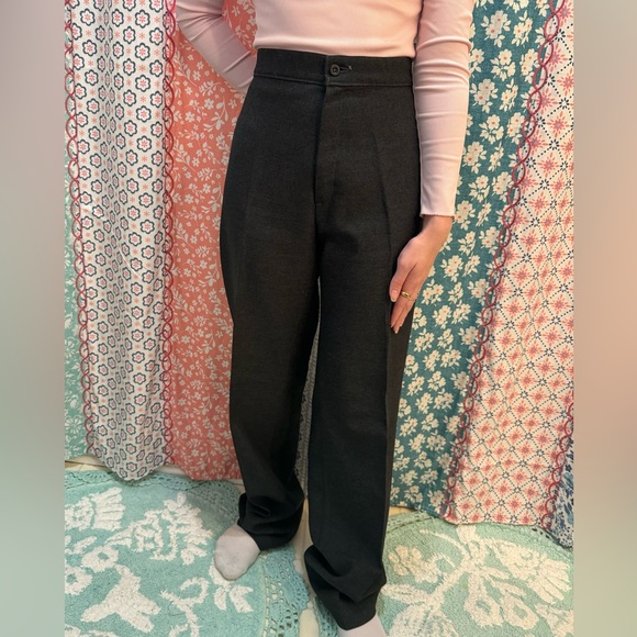 Vintage Levi Juniors Charcoal linen Pants sz 3 - Picture 1 of 9